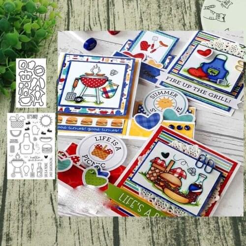 Outdoor picnic Metal Cutting Dies and Stamps for Scrapbooking Steel Craft Die Cut Embossing Paper Card Album Stencil