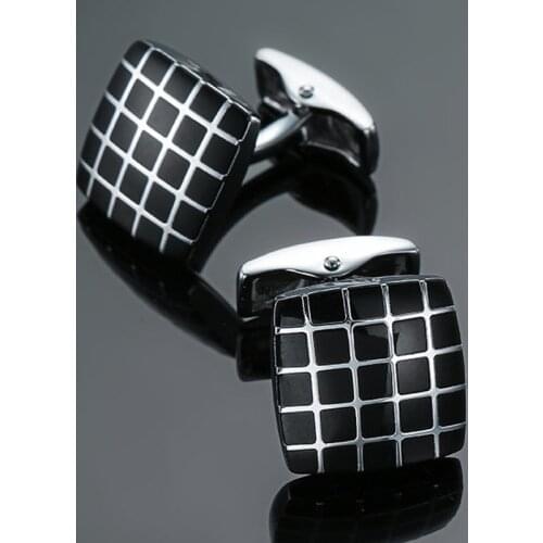 AS High quality mens shirt Cufflinks fashion suit classic jewelry Enamel Black Cufflinks lawyer business shirt badge pin gift