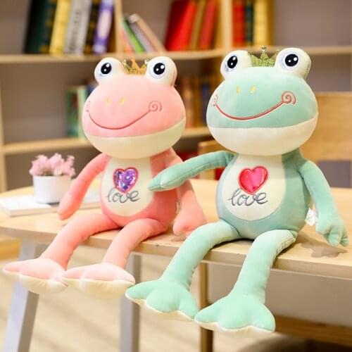 New 35-100cm soft cute and cute LOVE long-legged frog doll plush toy doll pillow child girl birthday gift room decoration