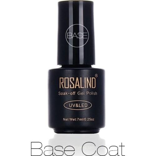 Rosalind Nail Base Coat 7ml Shiny Sealer Manicure Soak Off UV Top Base Long Lasting Nails Primer gel varnishes