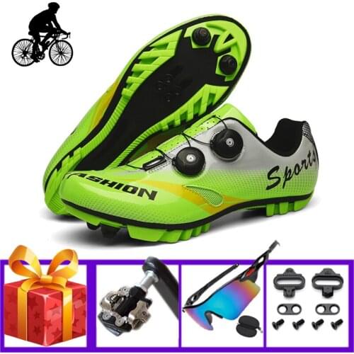 Professional Cycling Sneakers Bicicleta Triatlon Self-locking Breathable Mountain Bike Footwear Sapatilha Ciclismo Mtb Flat Shoe