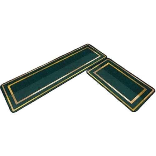 Simple Light Luxury Green Kitchen Floor Mat Carpet Living Room Decoration Non-Slip Area Floor Carpet Modern Long Bedside Rug New