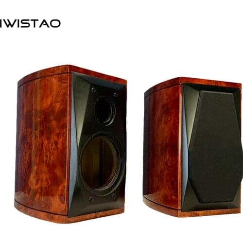 IWISTAO HIFI 6.5 Inch 2 Way Empty Speaker Cabinet 18L MDF Board Tree Nodules Veneer Drum-shaped Amber Red-brown Inverted DIY