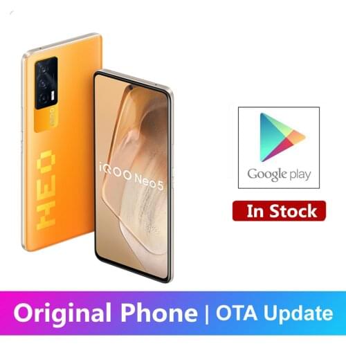 Unlocked Vivo Iqoo Neo 5 5G Cell Phone OTA Face ID Snapdragon 870 48.0MP 66W Super Charger 6.62" 120HZ 2400X1080 Android 11.0