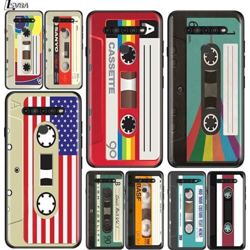 Retro vintage tape for LG G8 G8S G8X V30 V35 V40 V50 V60 ThinQ Q60 K40 K50 K51 K61 K71 K92 K62 Soft Black Phone Case
