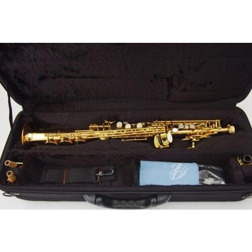 China Taiwan Cadeson S-108V Soprano Straight Tube Saxophone B Flat High Quality Brass Gold Plated Sax With Mouthpiece Accessorie