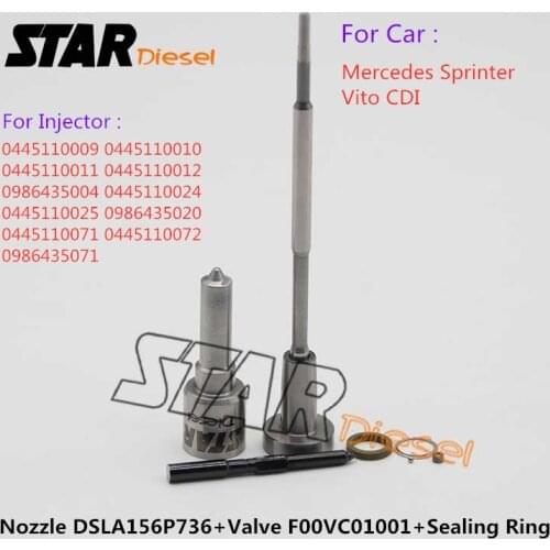 Nozzle DSLA156P736 0433175163 Valve F00VC01001 Repair Kit For 0445110009 0445110010 0445110011 0445110012 0986435004 0986435020