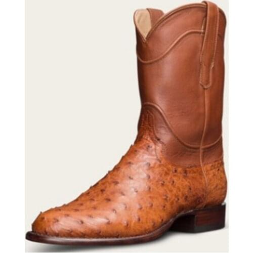 Stylish Platform Boots Mens Laceless Round Head Boots Warm Synthetic Leather for Outdoor Winter PR Sale