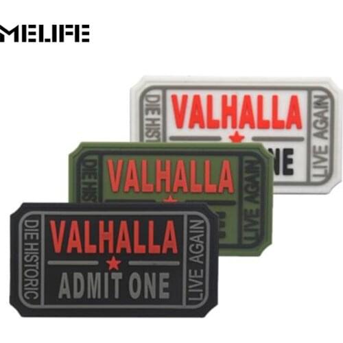 Sports Souvenir PVC VALHALLA Military Patches Admit Outdoor 3D Rubber Patches Military Tactical Armband Applique badges Applique
