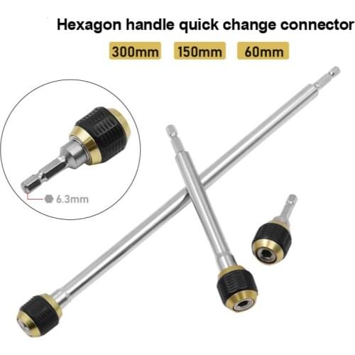 1/4" Inner Hex Shank Big Head Pop-up Quick-release Self-locking Extension Rod Electric Drill Screwdriver Quick-change Connector