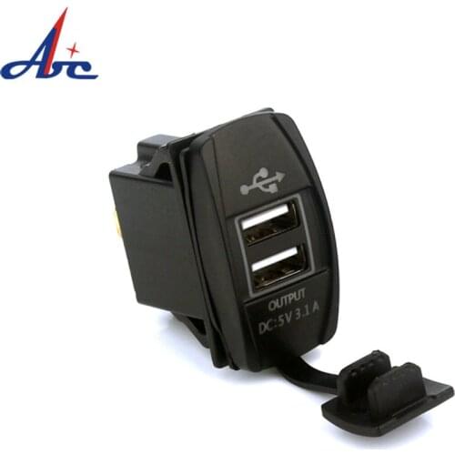 12-24V Electric Type Power Socket Waterproof Dual USB Port Charger for Motorcycle Car Auto Accessories Camping