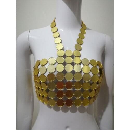 Women Sexy Nightclub Sequins Bikini Tank Top DJ DS Nightclub Bar Singer Gogo jazz Dance Costumes Stage Dance Camisole