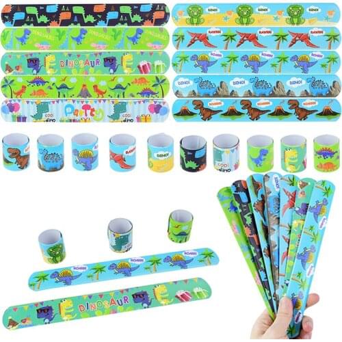 10Pcs 22*3cm Dinosaur Clap Circle Toys Jungle Safari Dino Theme Party 1st Baby Children Roar Birthday Party Favor Kids Gifts