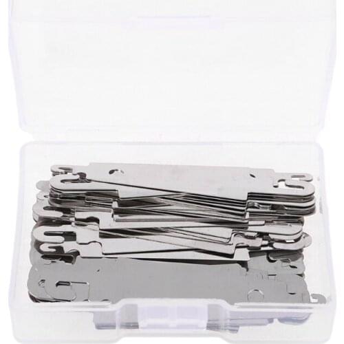 60pcs Metal Needle Threaders Embroidery Cross Stitch Threading Tools for Large Eye Needles Hand DIY Sewing with Clear Box-S001