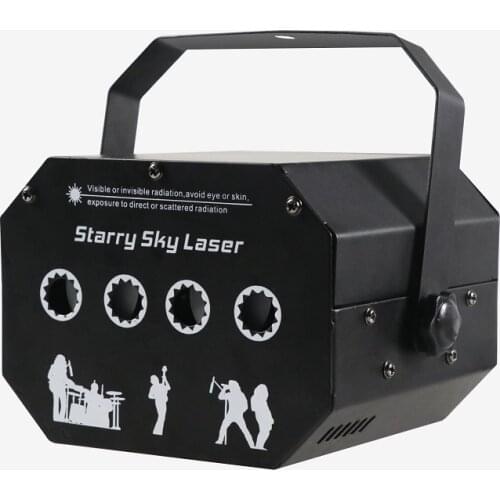 Free Shipping LED RGB Laser Light With DMX Control Four-hole Star Laser Light For Disco Christmas Event LED Effect Laser Light