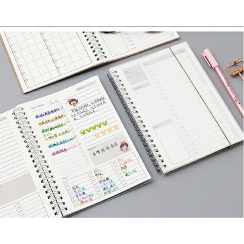 2019 2020 Notebooks Agendas Planner Diary Weekly Spiral Organizer Libretas A5 Note Books Monthly Kraft Paper Schedule Filofax