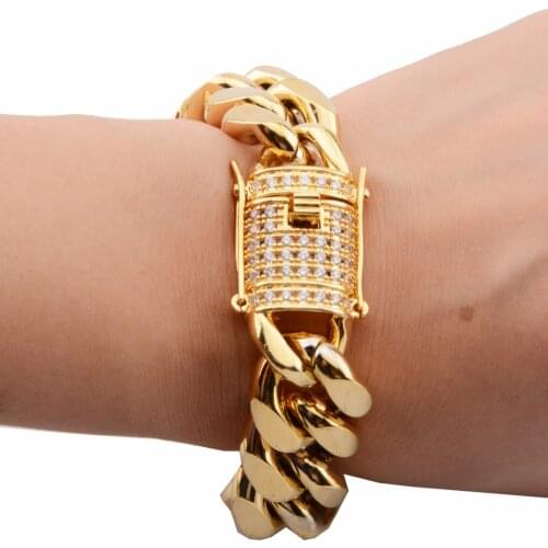 6/8/10/12/14/16/18MM Mens Womens Stainless Steel Gold Biker Jewelry Miami Cut Cuban Curb Chain Bracelet Wristband 7-11"