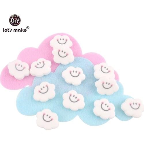Lets Make Baby Teether 5pcs Smiling Cloud Shape Perle Silicone Beads Food Grade Materials DIY Crafts Shower Gift Baby Products