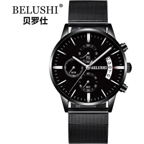 Dropshipping Quartz Wristwatch Fashion Business Chronograph Man Watch Top Brand BELUSHI Watch Men Hour Male Clock Reloj Hombre