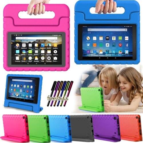 For Amazon Fire 7 5th 7th 9th /Fire HD 8 6th 7th 8th Kids EVA Anti-fall Tablet Stand Cover for Amazon Fire 8 2020 /8 Plus 2020