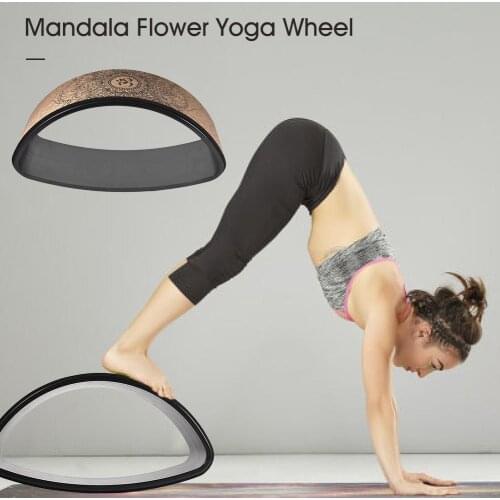 Wood Yoga Wheel Pilates with Buddha Lotus Professional TPE Yoga Circles Gym Workout Back Training Tool For Bodybuilding Fitness