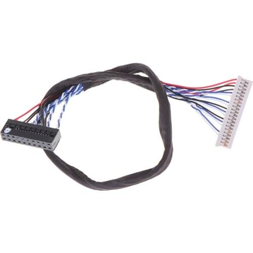Hot Universal 20Pin DF14 20-20 Signal 8 Bit LCD Screen Driver Board Line LVDS Screen Cable 1.25mm pin pitch