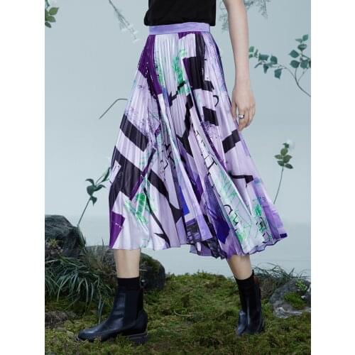 IRINACH368 Spring Summer 2021 Original Design New Arrivals Women Long Print Pleated Skirt