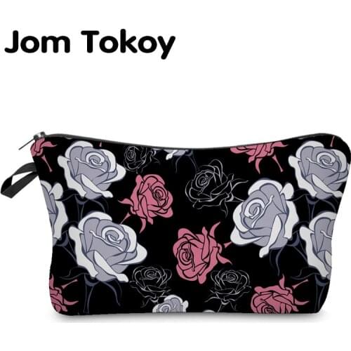 Jom Tokoy New Fashion Makeup bag Heat Transfer Printing Women Flowers Fashion Brand Travel Cosmetic Bags kosmetyczka