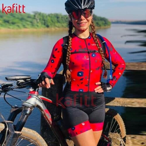 Kafeet new womens long-sleeved cycling jersey Macaquinho GO mountain bike cycling jersey jumpsuit cycling jersey set