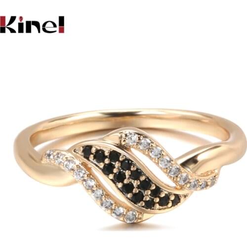 Kinel Fashion Vintage Rings Inlay Blue Gem Cover White Crystal Ancient Gold Color Jewelry For Woman Wedding Decor