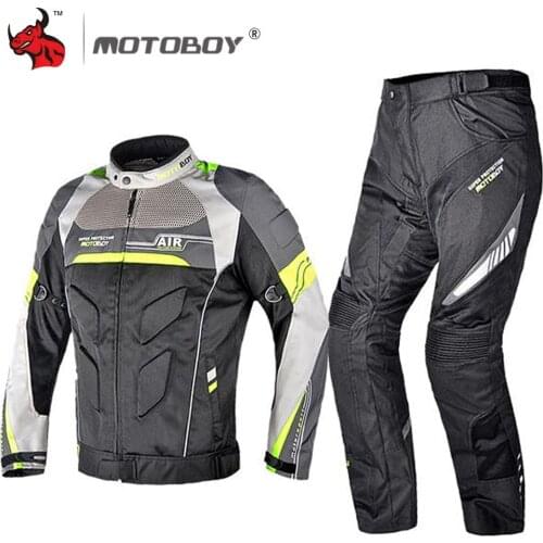 MOTOBOY Motorcycle Jacket Summer Moto Jacket Body Armor Reflective Motocross Jacket Breathable Riding Racing Protection for Men