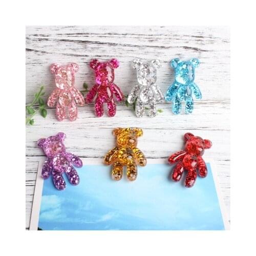 Fridge magnet pair colorful bear mini animal model sweet kitchen decoration magnetic sticker paste kids girl like resion stereo