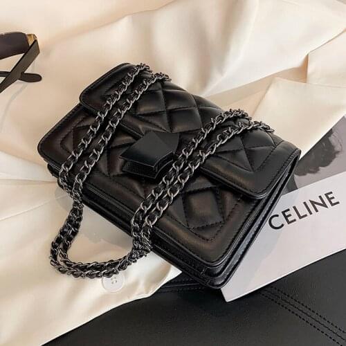 Small PU Leather Crossbody Bag for Women 2020 Fashion Winter Branded Chain Designer Shoulder Handbags Womens Trend Hand Bag