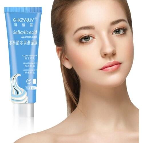 60ml Hyaluronic Acid Ice Cream Mask Skin Cleanser For Shrink Pore Fade Acne Mark Blackhead Remover Ice Cream Mask Face Skin Care