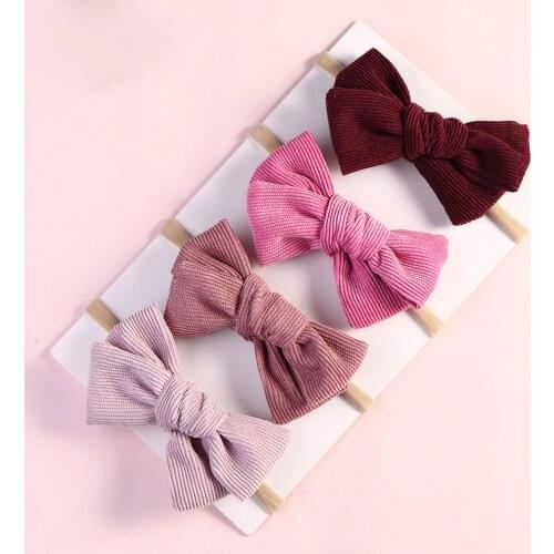 36pc/lot Trendy 4" Cute Hair Bow With Nylon Headband 2018 Girls Fabric Bow Headband DIY Hair Accessories For Kids Girl Headwear