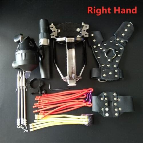 Powerful Target Shooting fish Slingshot Catapult Card Ball Fishing Rubber Band+ Protective Glove + Fishing Coils + Fishing Dart