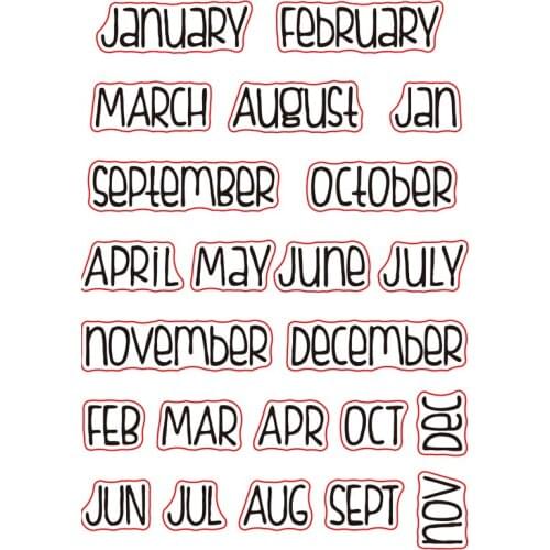 Month By Month Clear Stamps Set Seal for DIY Scrapbooking Album DIY Craft Decor Transparent Stempels Silicone New 2019