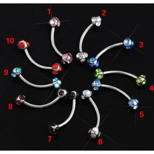 1 PC 316L Steel 1.2*10MM Eyebrow Piercing Septo Clavicle Septum Cartilage Helix Captive Hoop Ring Piercing Labret Nariz Aro Nez