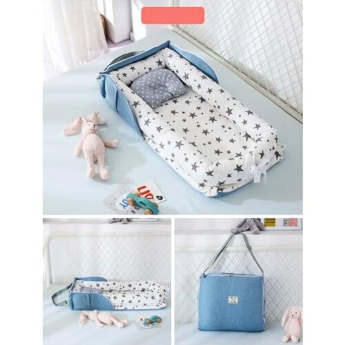 Portable Baby Bed Newborn Foldable Crib Travel Bed Infant Cotton Breathable Basket Protect Cradle Cushion Bumper Crib For Baby