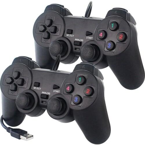 USB Wired Game Controller Gamepad Black Joystick Control PC Computer Laptop Game Pad Joypad for Win 7/8/10/Raspberry Pi 4B/3B+/2