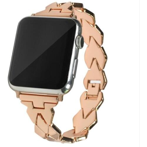 Stylish women For Apple Watch band series6 44mm 40mm Stainless Steel Bracelet wristband For iwatch SE 4 3 2 1 Strap 38mm 42