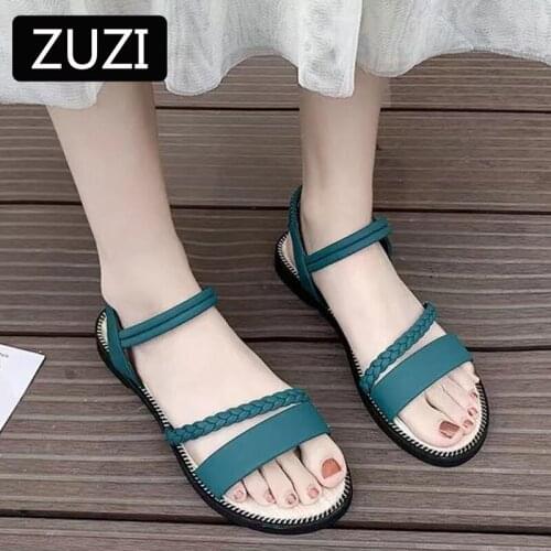 ZUZI 2021 Slippers Plus Size 34-40 New Fashion Sandals Women Shoes Fashion Flat Sandals Summer Rhinestone Ladies Shoes