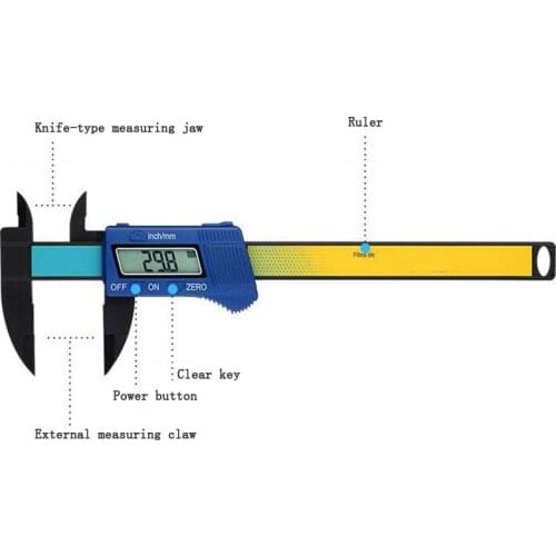 LCD Digital Display Vernier Caliper Carbon Fiber Digital Electronic Vernier Caliper 150mm Measuring Tool Instrument Micrometer