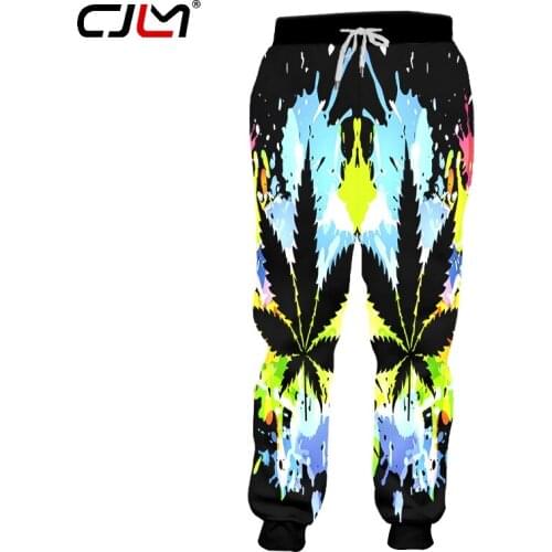CJLM 3d Print Inkjet Leaves Jogers Pant Men/women Funny Sweatpants 2020 New Trousers Jogger Elastic Waist Pants Dropship