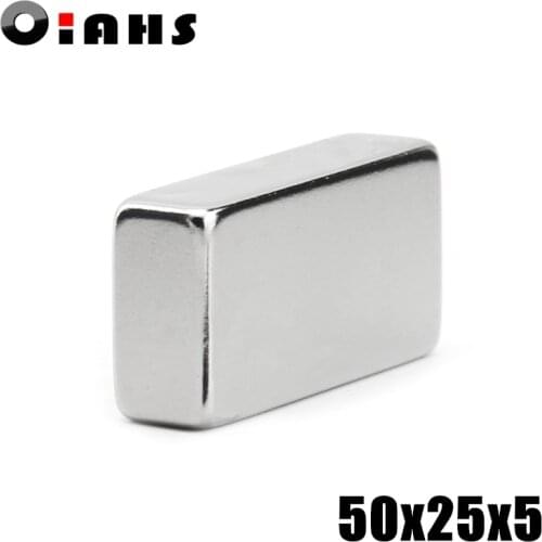 20pcs F50x25x5mm Super Powerful Strong Rare Earth Block NdFeB Magnet Neodymium N35 Magnets F50*25*5mm- Free Shipping