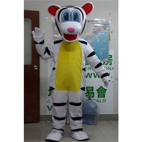 Mascot Bengal White Tiger Cartoon Doll Costume Halloween Christmas Fancy Party Props Weapons for Carnival Comic Show
