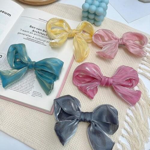 Children Cue Colors Lace Double Knotted Bow Ornament Hair Clips Girls Lovely Sweet Barrettes Hairpins Kids Hair Accessories