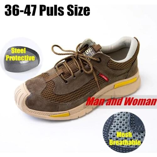 Steel Head Protective Safety Shoes Lightweight Non-slip Breathable Wearproof Labor Work Shoe Summer Outdoor Hiking Sports Shoes