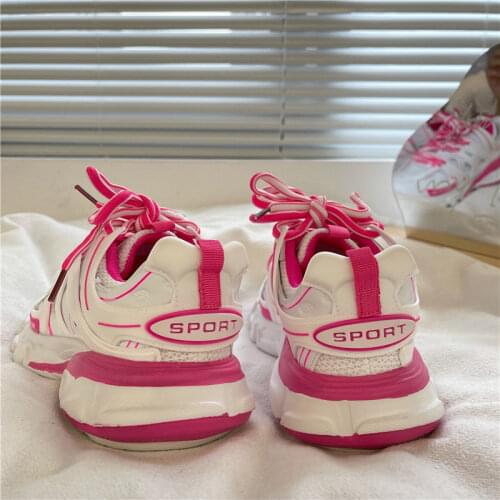 Fashion Sneakers Women 2021 Autumn New Design Women Chunky Sneakers Pink Womens Casual Shoes Ladies Trainer Plus Size 41 42