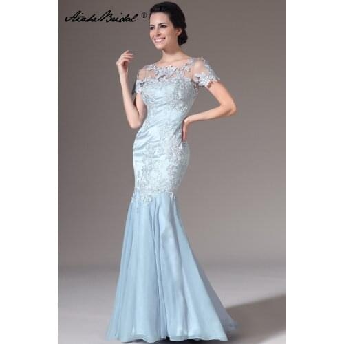 Short Sleeve Mermaid Formal Womens Dress Elegant Mother of the Bride Dress vestido novia